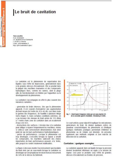 Le bruit de cavitation